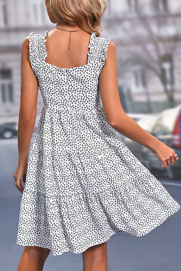 Fashionable, printed, sleeveless casual dress