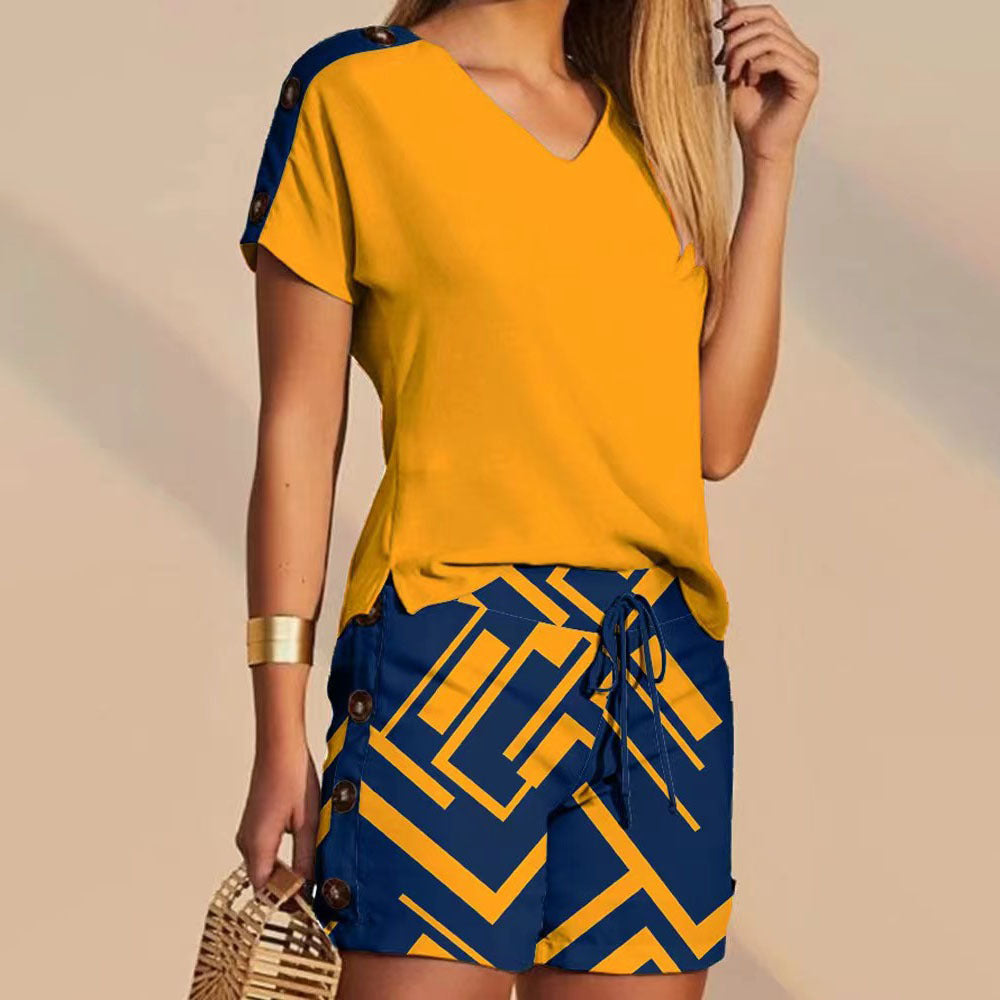 Comfortable designer shorts with decorative buttons