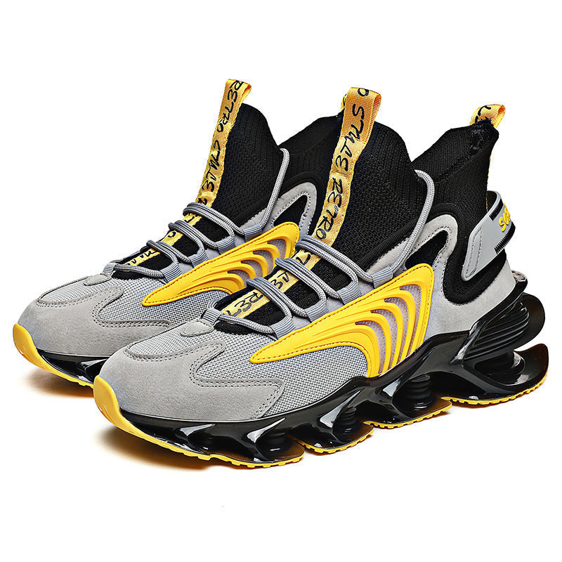 Breathable Fly Woven Mesh high-top shoes with thick sole