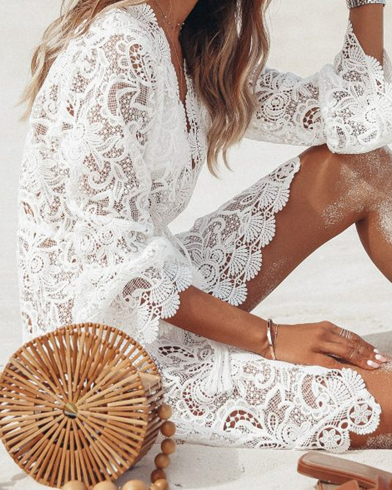 Lace dress with long sleeves