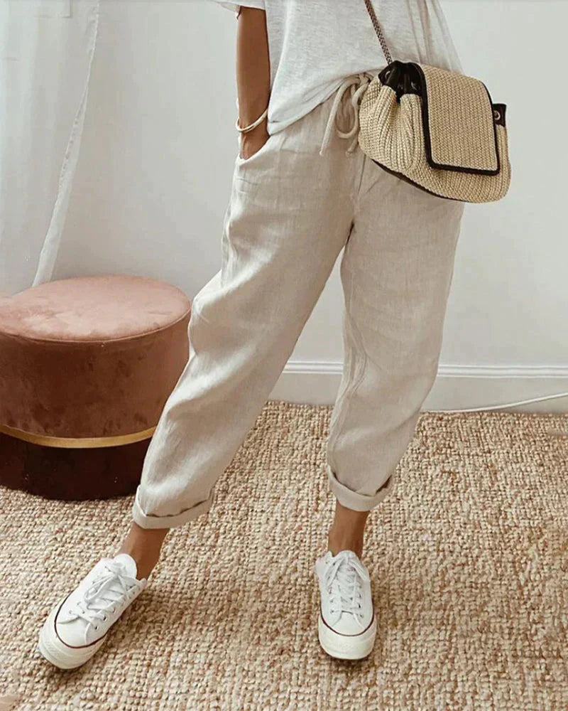 Ankle-length retro trousers