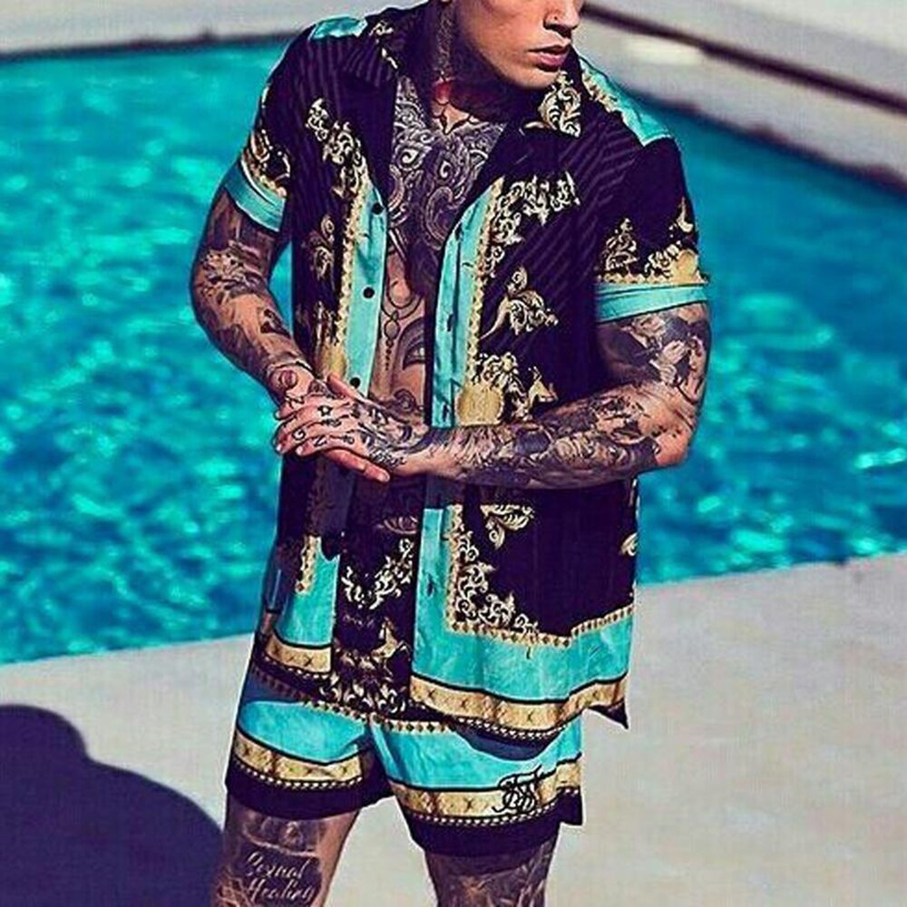 Summer fashion sleeve suit for men