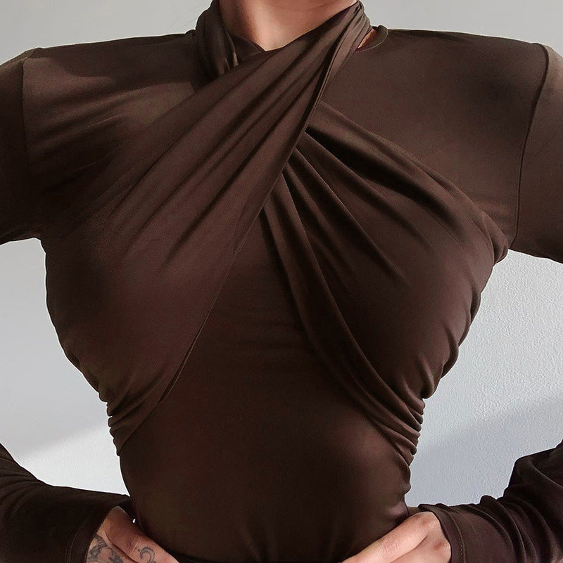 Trendy long sleeves over western style slim onesie