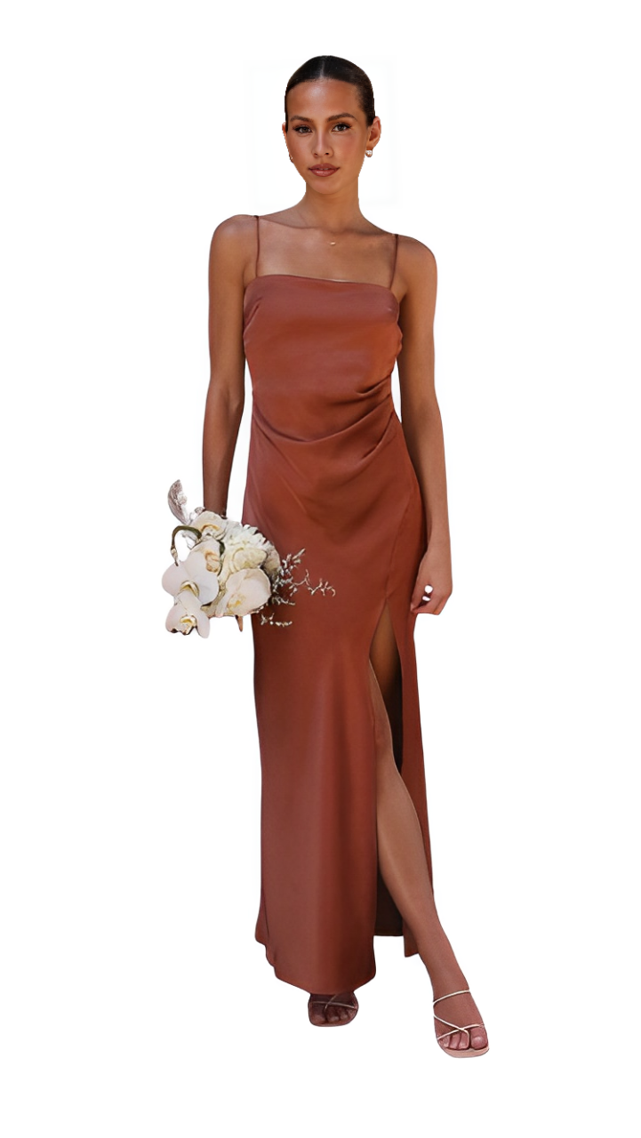Sleeveless summer dress with slit