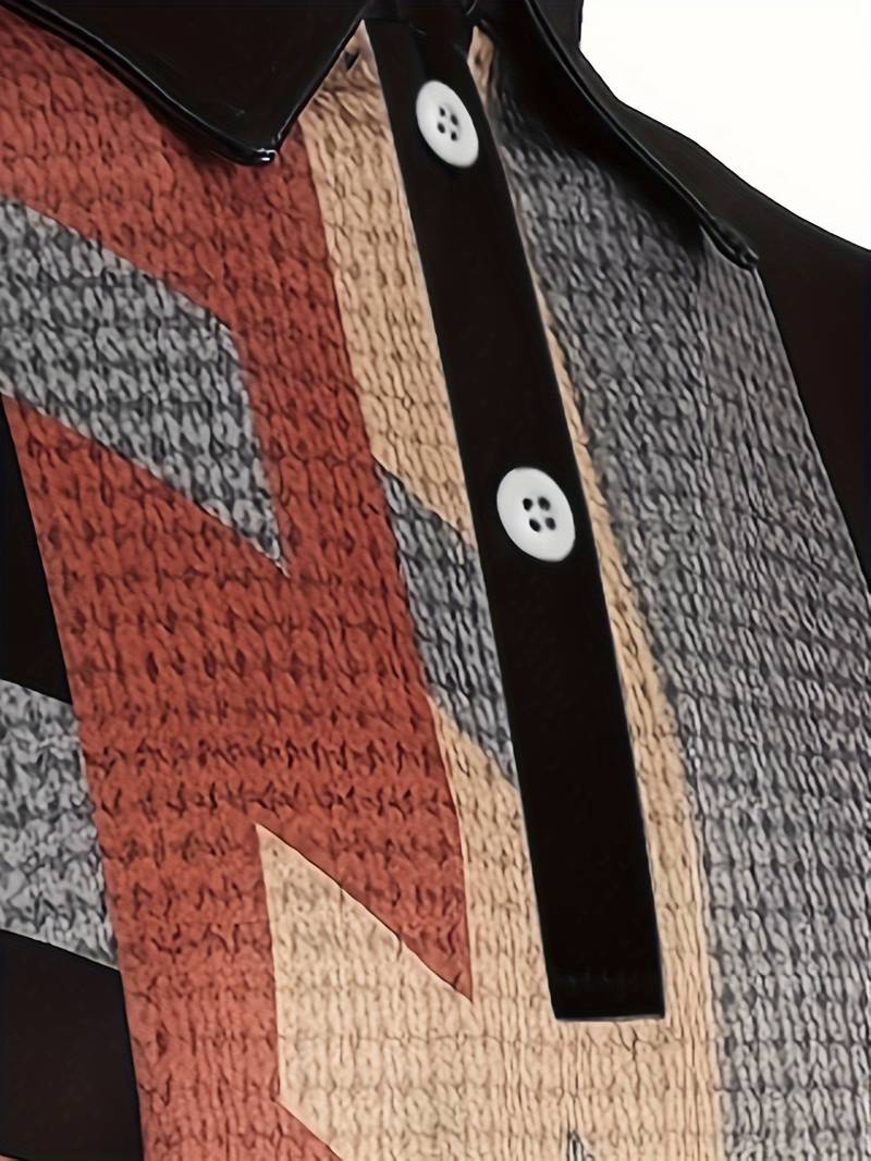 Casual shirt with 1/4 buttons in retro style
