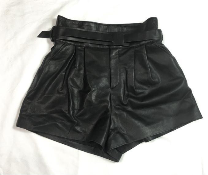 Trendy women's Harajuku genuine leather shorts