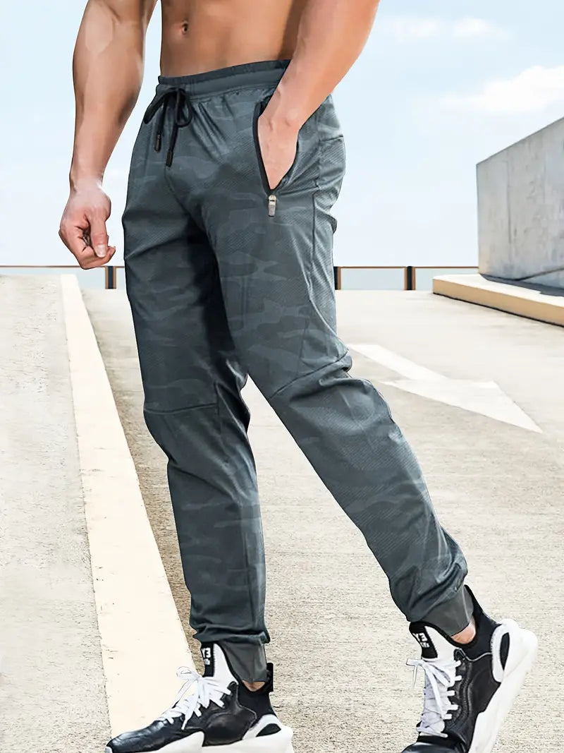 Casual chic stretch sports pants with drawstring waist