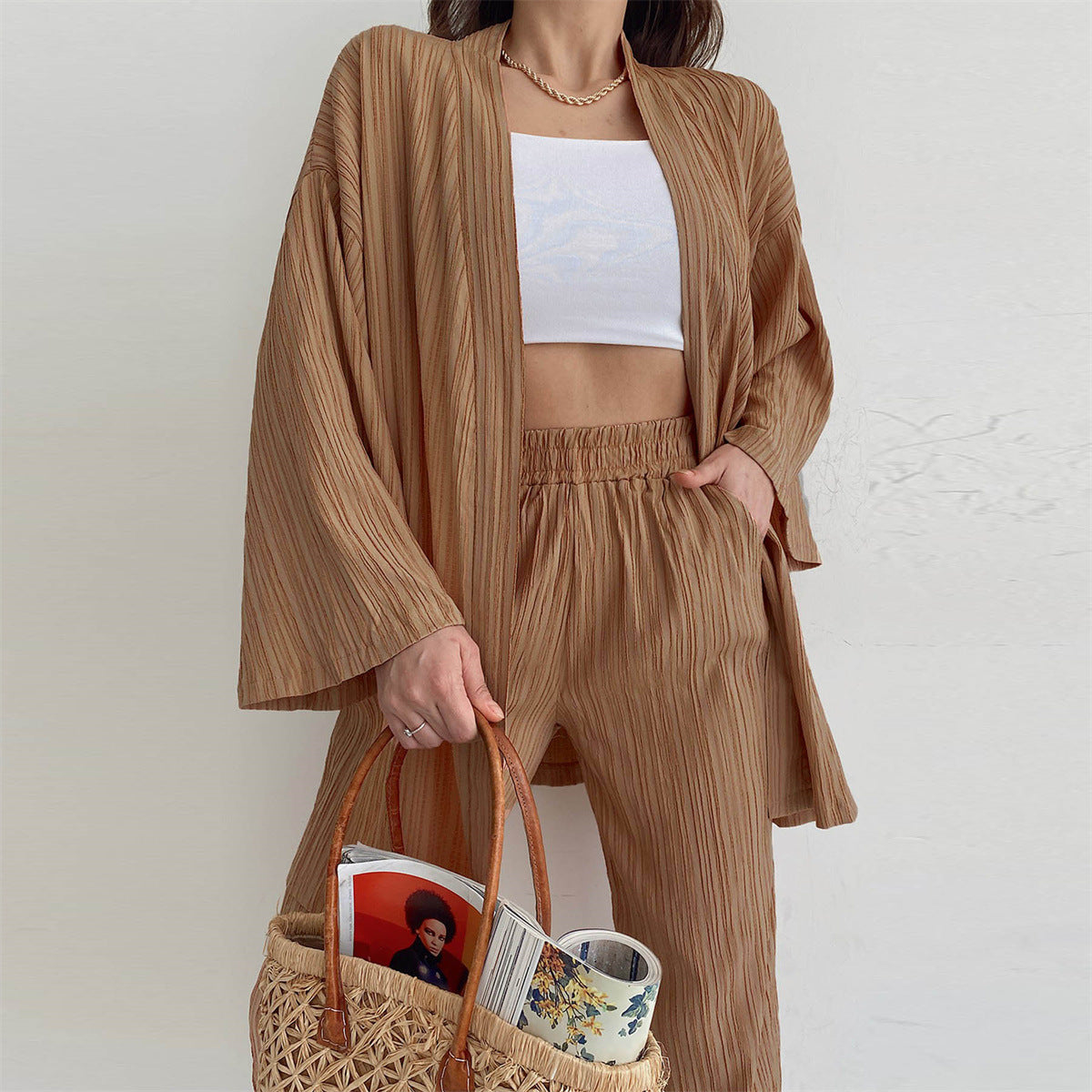 Stylish new fall camel casual suit