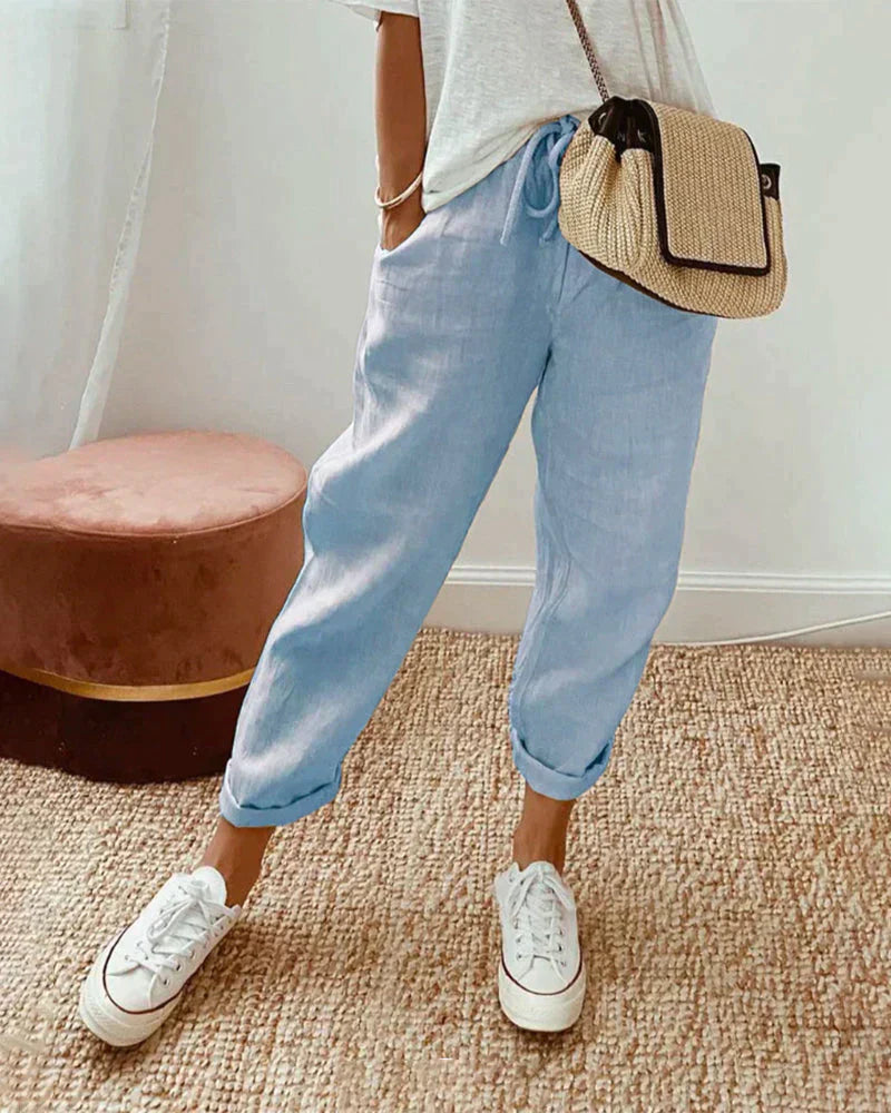 Ankle-length retro trousers