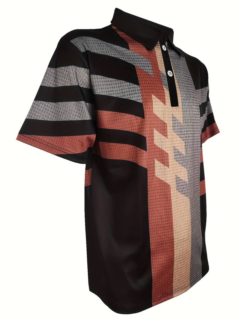 Casual shirt with 1/4 buttons in retro style