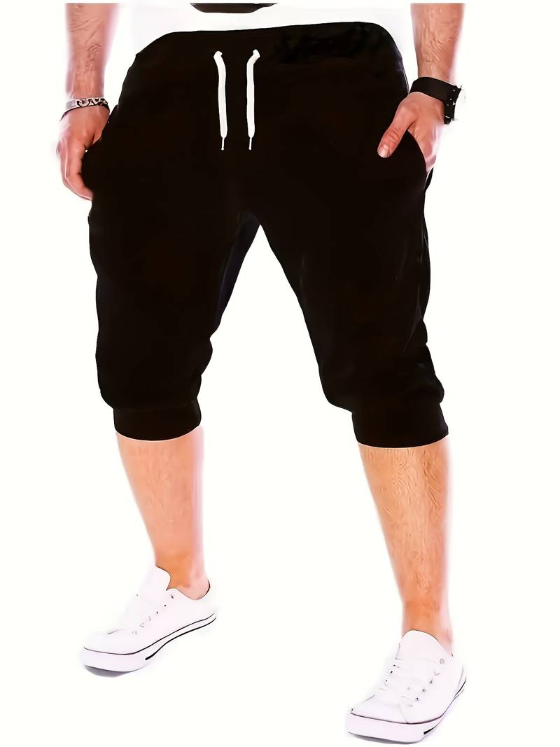 Casual shorts with drawstring for men