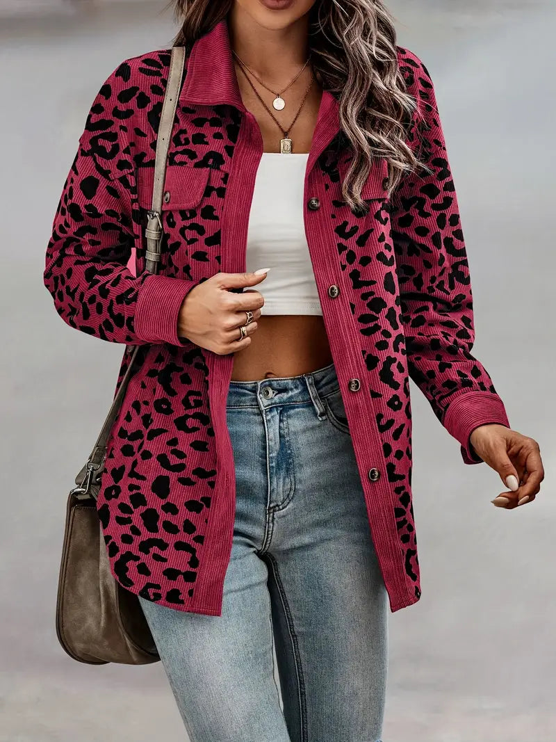 Jacket with leopard print