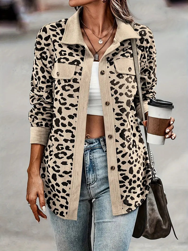 Jacket with leopard print