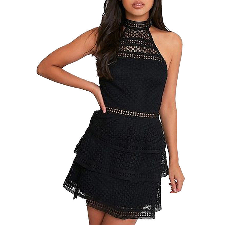 Fabulous fashion ruffled lace dress