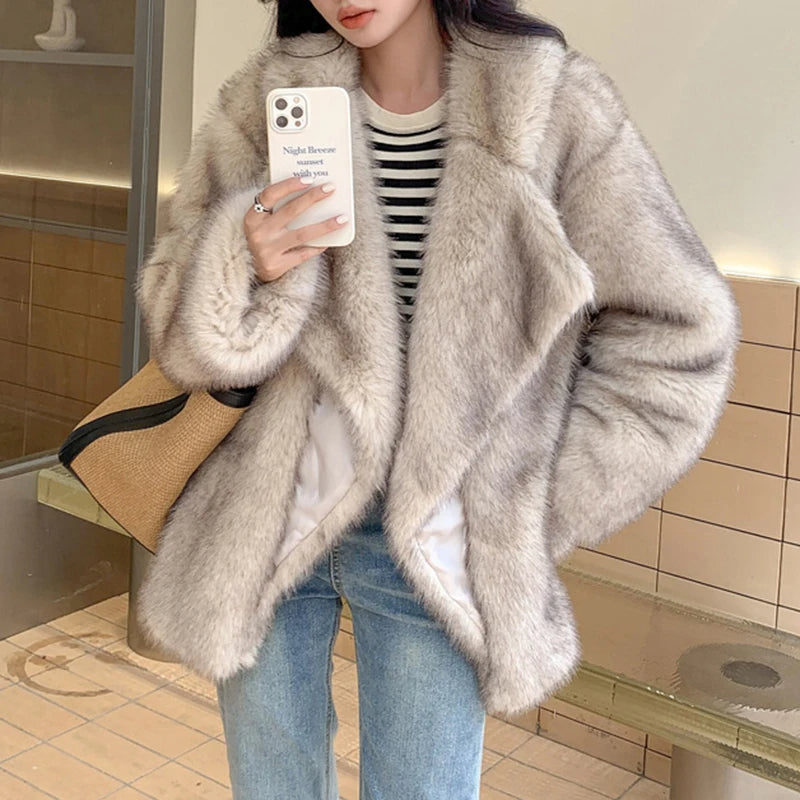 Coat | Oversized faux fur coat