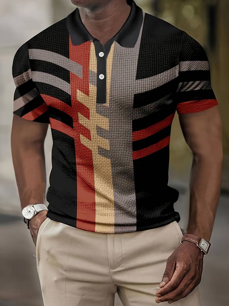 Casual shirt with 1/4 buttons in retro style