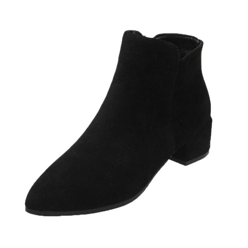 Ankle boot with low heel and side zipper for women - women's ankle boots