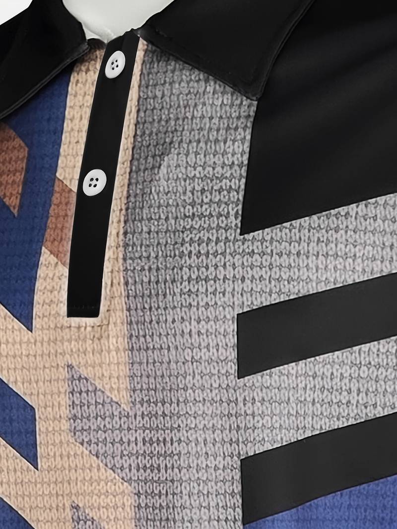 Casual shirt with 1/4 buttons in retro style