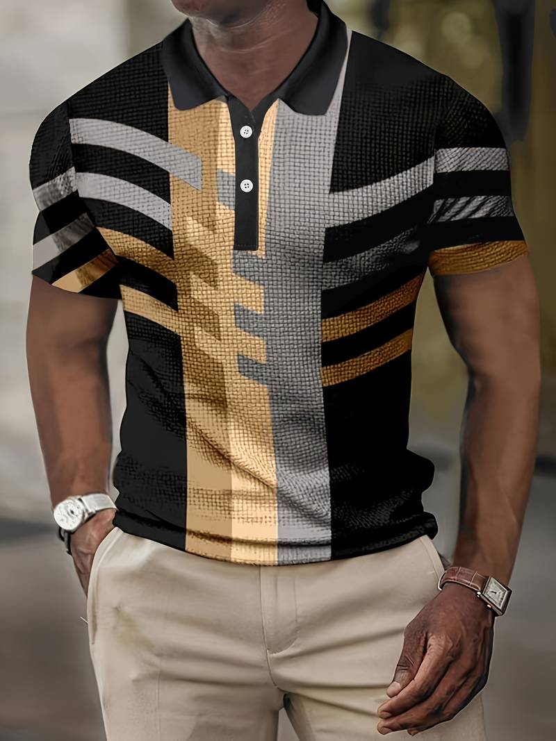 Casual shirt with 1/4 buttons in retro style