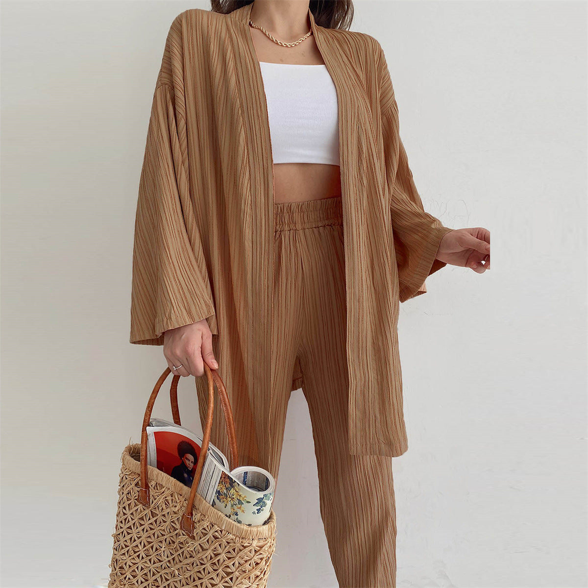 Stylish new fall camel casual suit
