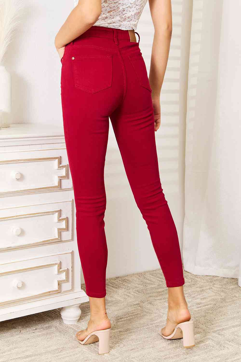 Skinny jeans with a high waist