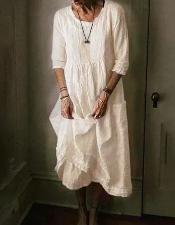 Cotton linen oversize women's dress