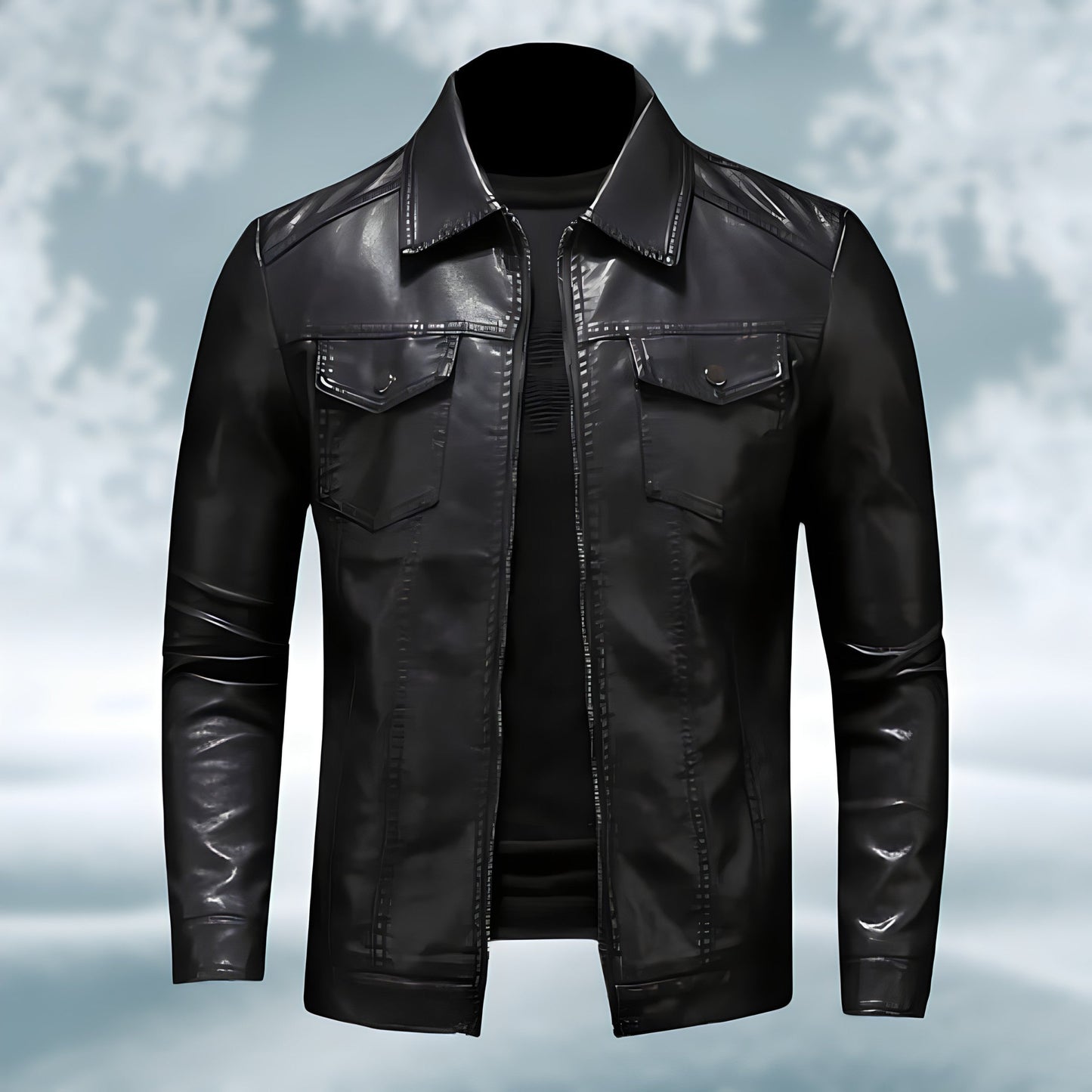 Men's leather jacket genuine leather premium