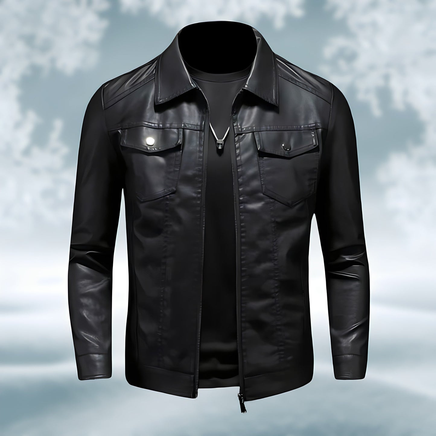 Men's leather jacket genuine leather premium