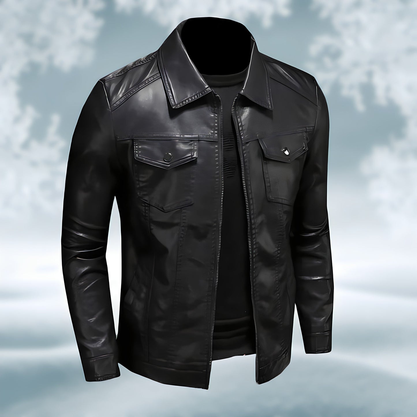 Men's leather jacket genuine leather premium