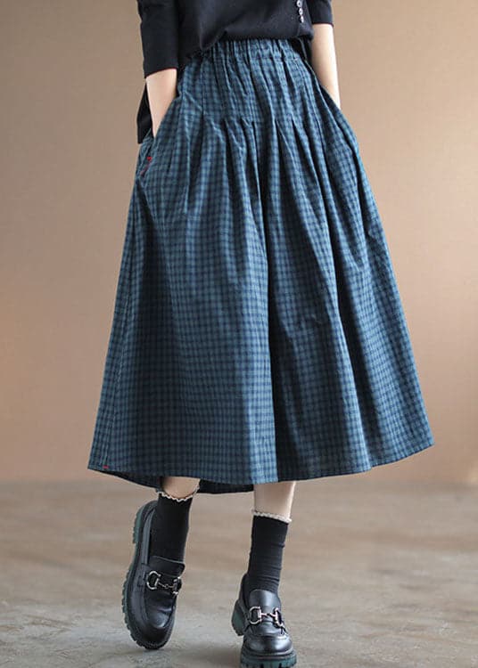 Elastic plaid skirt