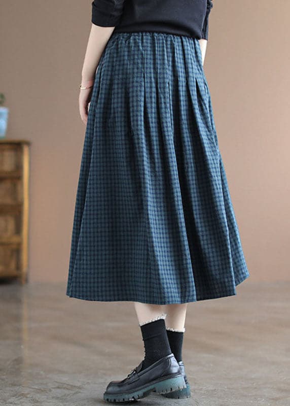 Elastic plaid skirt