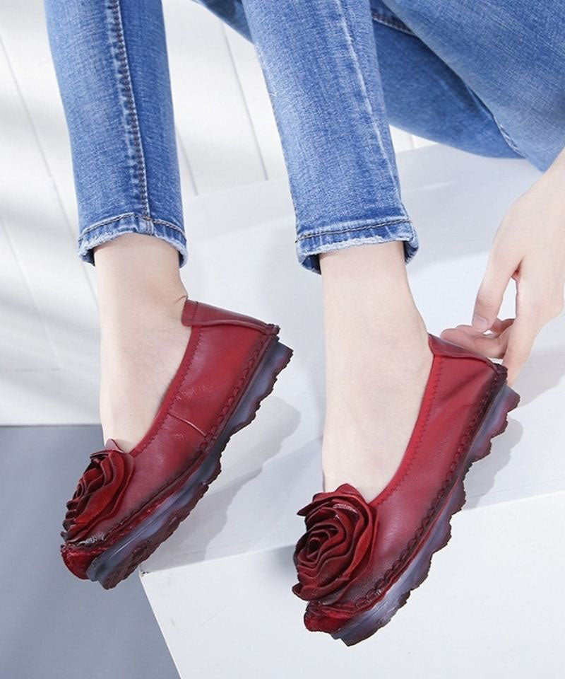 Fashionable leather loafers for women