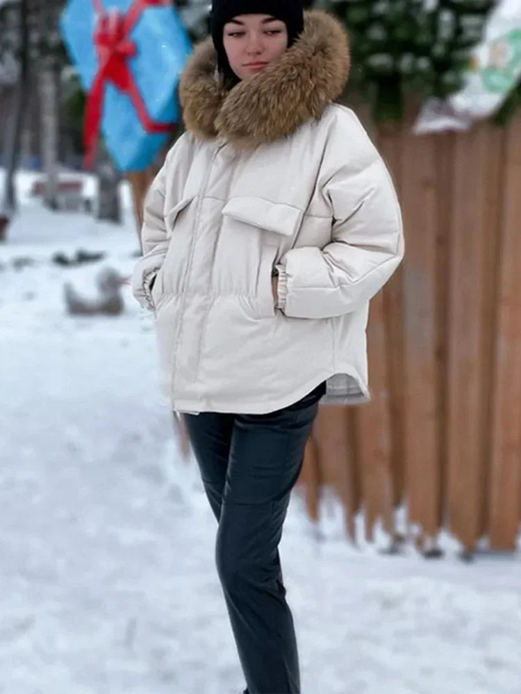 Raccoon fur coat