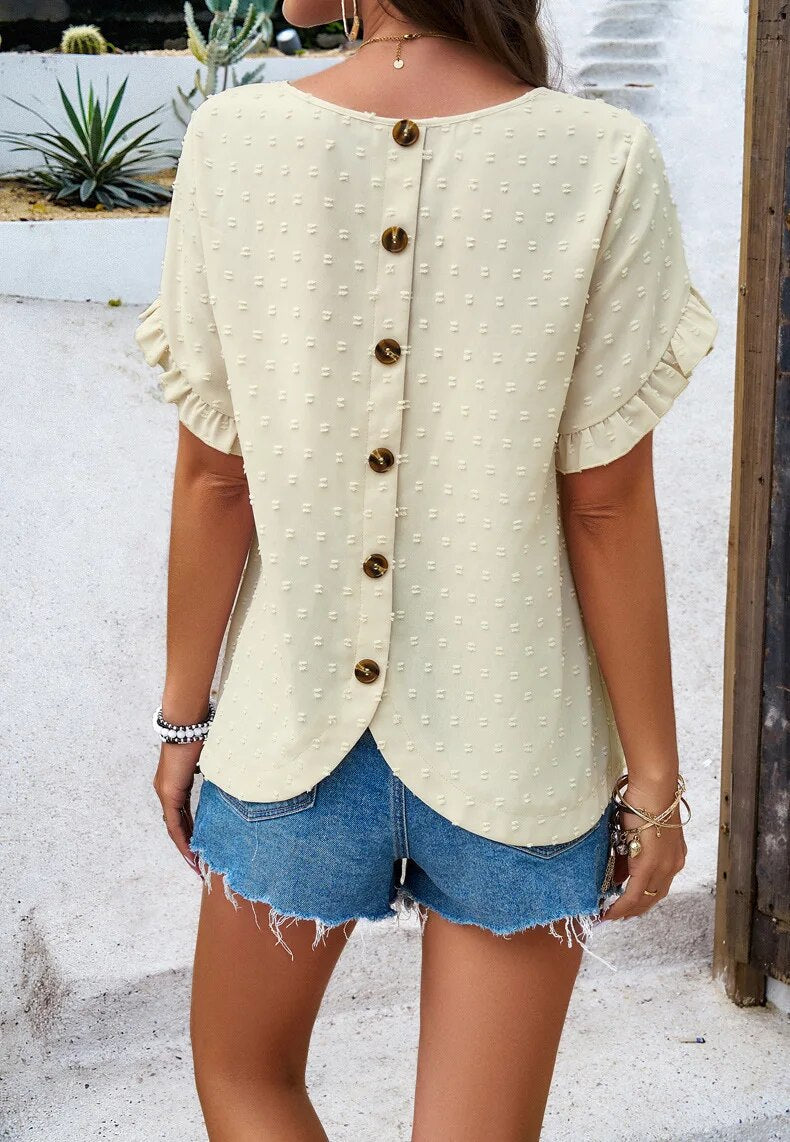 Fashionable short-sleeved sweater for women
