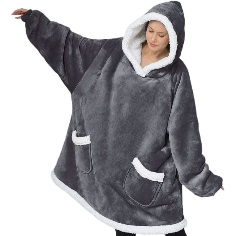Super Cozy Coziness | Ladies Fluffy fleece blanket with sleeves