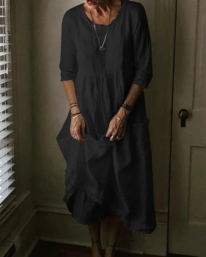 Cotton linen oversize women's dress