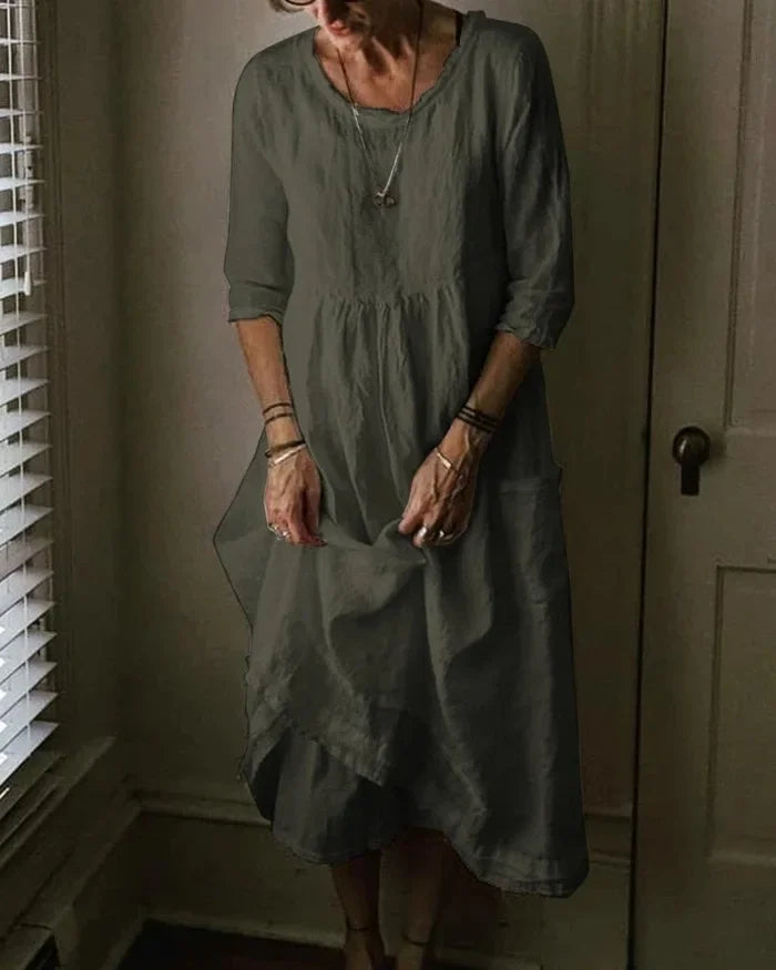 Cotton linen oversize women's dress