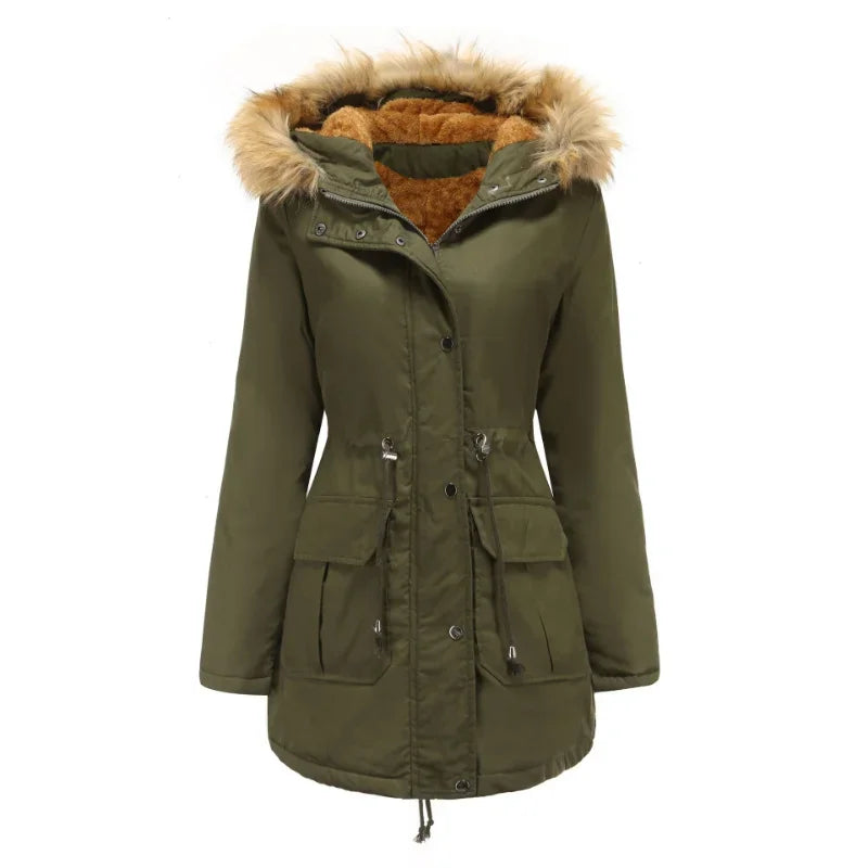 Long parka with bobble