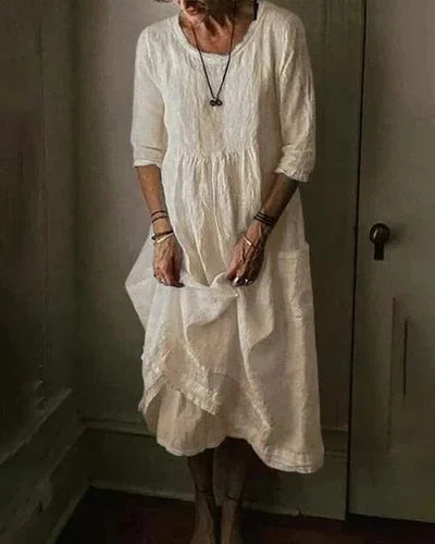 Cotton linen oversize women's dress