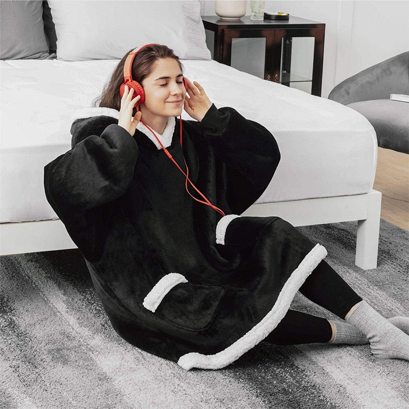 Super Cozy Coziness | Ladies Fluffy fleece blanket with sleeves