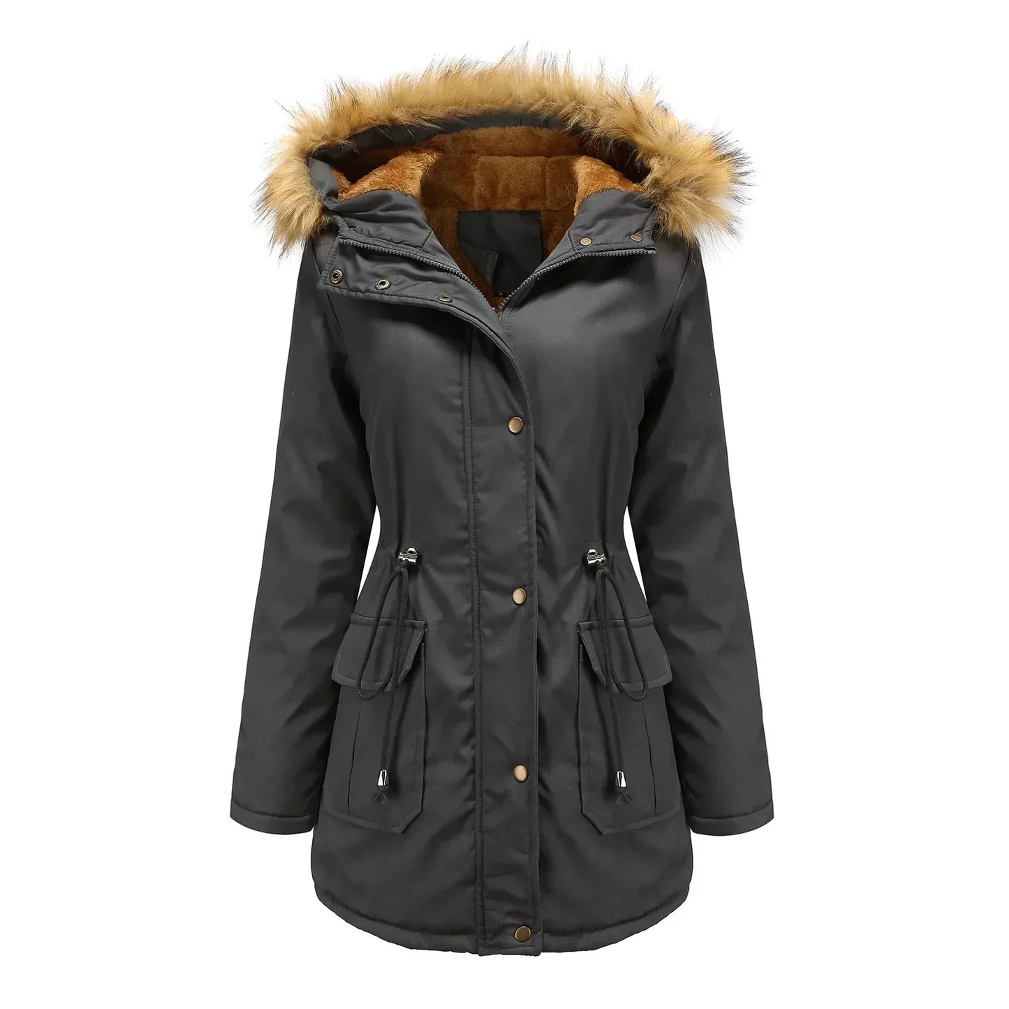 Long parka with bobble