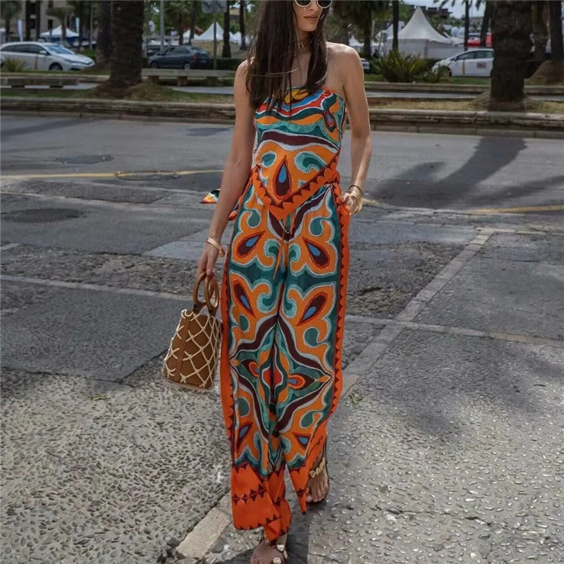 Two-piece set | Women's top and pants in Ibiza style