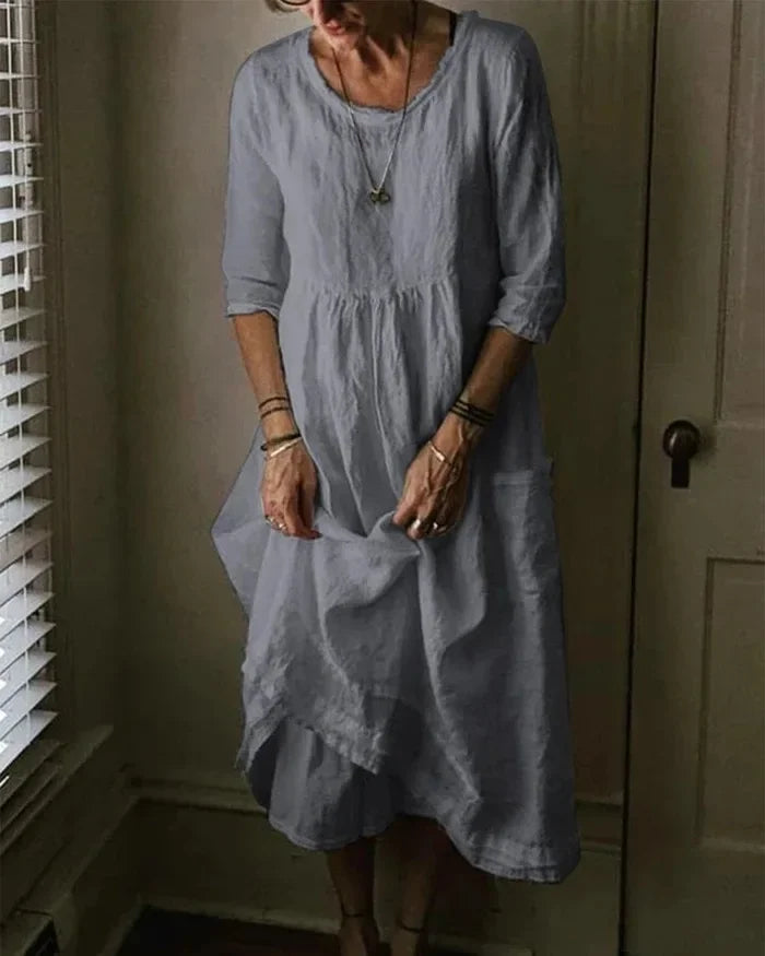Cotton linen oversize women's dress