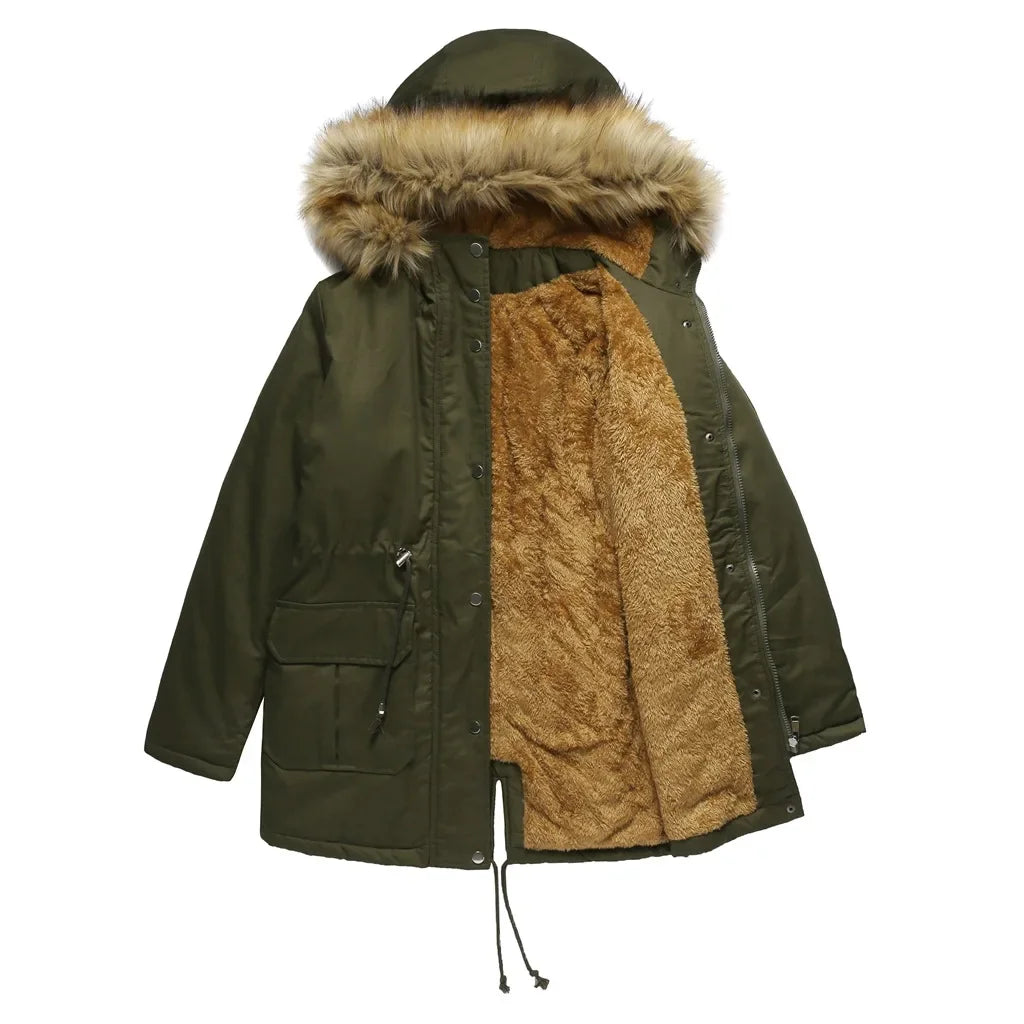 Long parka with bobble