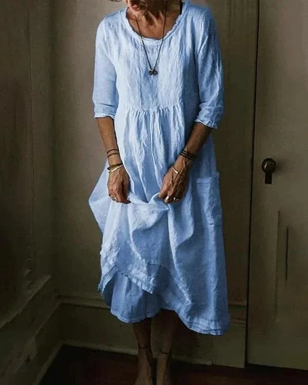 Cotton linen oversize women's dress