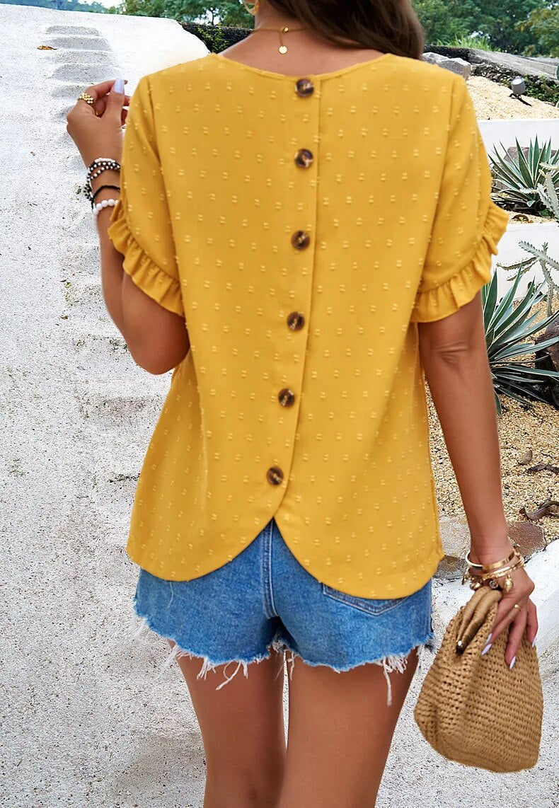 Fashionable short-sleeved sweater for women