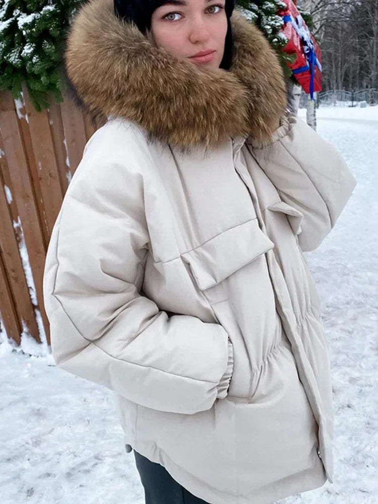 Raccoon fur coat