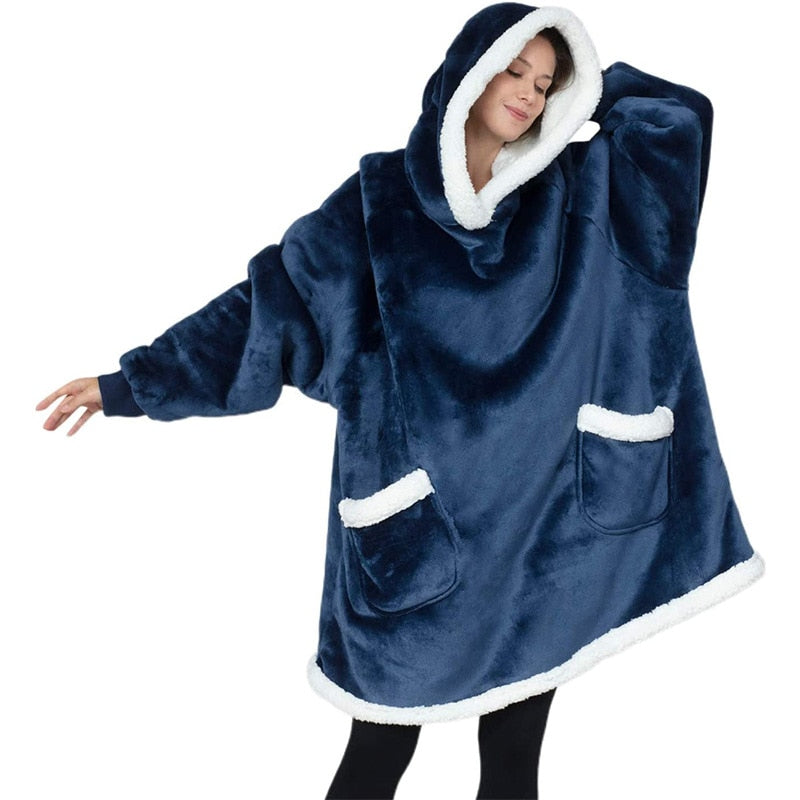 Super Cozy Coziness | Ladies Fluffy fleece blanket with sleeves