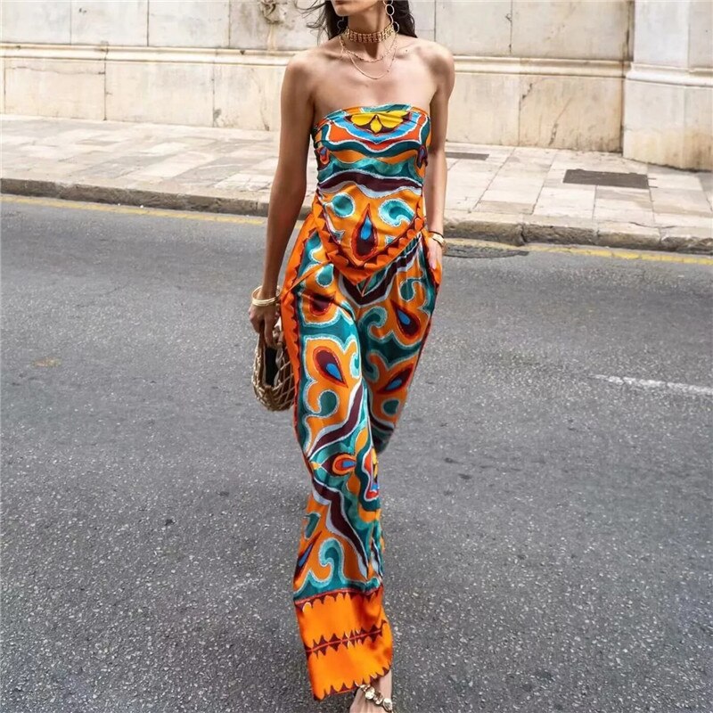 Two-piece set | Women's top and pants in Ibiza style