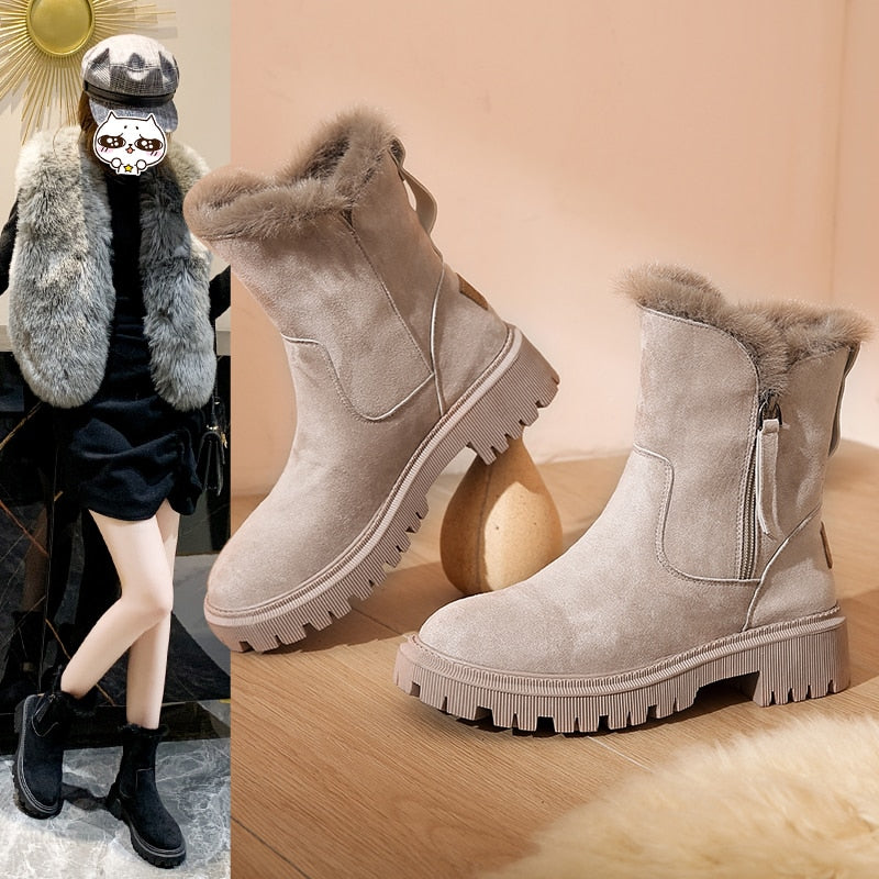 Women's ankle-high snow boots